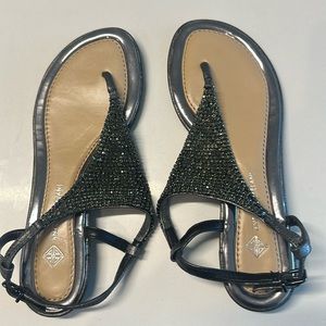 Silver dressy sandals